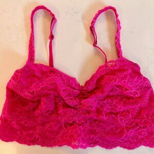 Victoria’s Secret PINK Lace Bralette M Medium Hot Pink NWOT